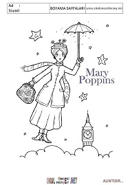 mary-poppins boyama sayfaları